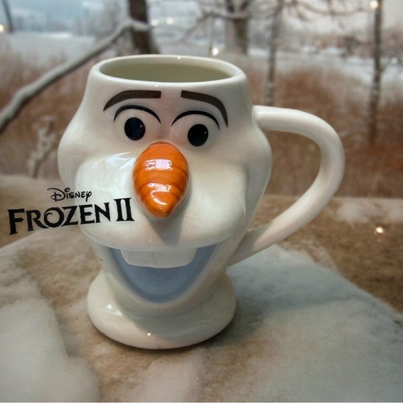 ⤵️ Disney Frozen II Olaf Face 3D Character Face 12 oz Coffee Mug Tea Cup Head - Picture 2 of 8